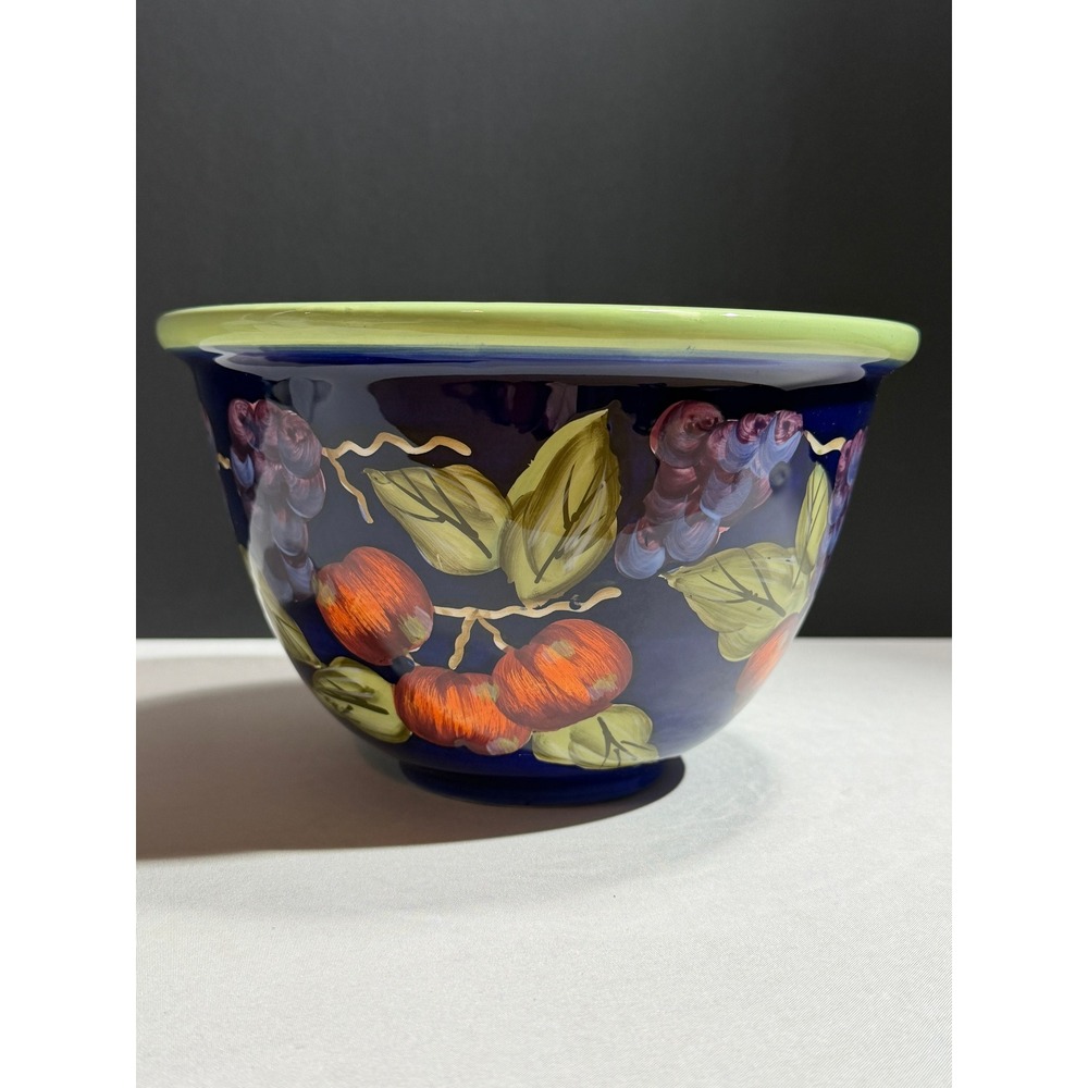 Certified International Patricia Brubaker Fruit Grapes Ceramic Mixing Bowl Blue